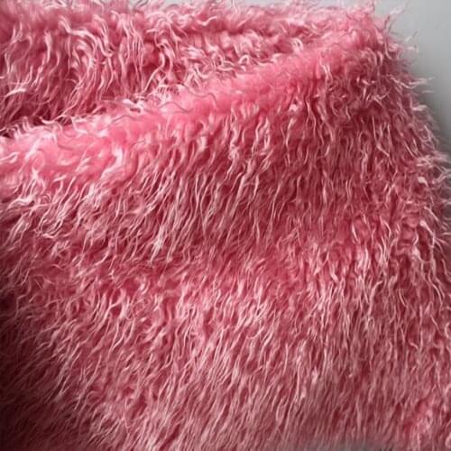 Good 5cm Long Pink Beach Wool Plush Faux Fur Fabric Sewing Material Diy Women Vest/shawl/Clothing Decoration/Blanket 150x50cm1pc
