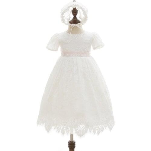 Baby Girls White Baptism Dress Lace Infant Dress Long Christening Gown Newborn Maxi Dress Gown For Brides Maid Infant Clothing
