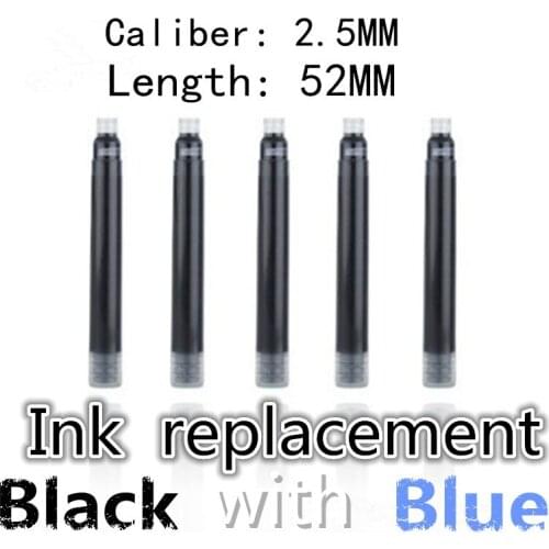 5 PCS Jinhao International Size Pen Ink Cartridge to Fit Fountain Pens, Black and BLUE Ink replacement