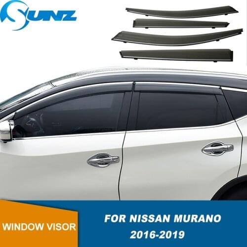 Side Window Deflectors For Nissan Murano 2016 2017 2018 2019 Smoke Hook Window Visor Sun Rain Deflector Weather Shield UNZ