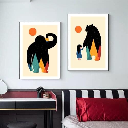 Kids Room Poster Color Bear Poster Promise Art Print Boy and Girl Room Decor Wall Art Canvas Painting Prints Bedroom Picture
