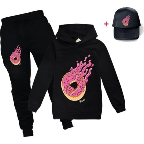 Kids New PRESTON Playz School Party Sports outdoor Leisure Trend 3PCS Suit Spring Autumn Summer Sweater Pants+Hat Boy Girl Suit