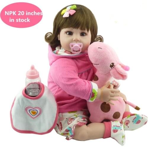 55CM soft weighted body bebe doll reborn baby with wig hair soft real vinyl silicone touch gift for your children on Birthday