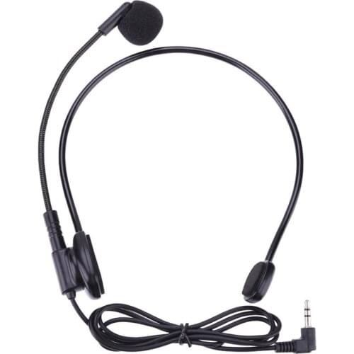 Ead-mounted Speaking Microphone Cable Head-mounted Headset Microphone Flexible 1m Wired Boom Amplifie mic Cmputer broadcast