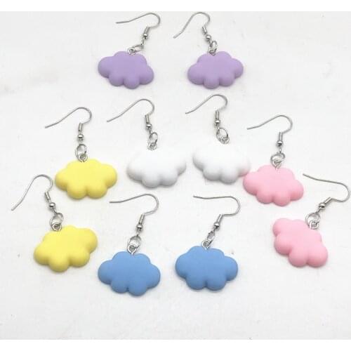 Fashion Cute Sweet Summer Cloud Drop Earrings Punk Jewelry For Cool Women Girl Friendship Gifts