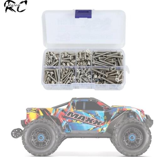 305Pcs Stainless Steel Screws Box Set M2.5 M3 M4 Hex Socket Cap/Button/Flat Head Screw Nut for RC Monster Trucks Traxxas Maxx