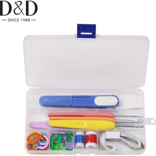 Multicolor Crochet Hooks Set Plastic Stitches Marker Needle Clip Knitting Weave Craft Knitting Tool Set With Storage Box