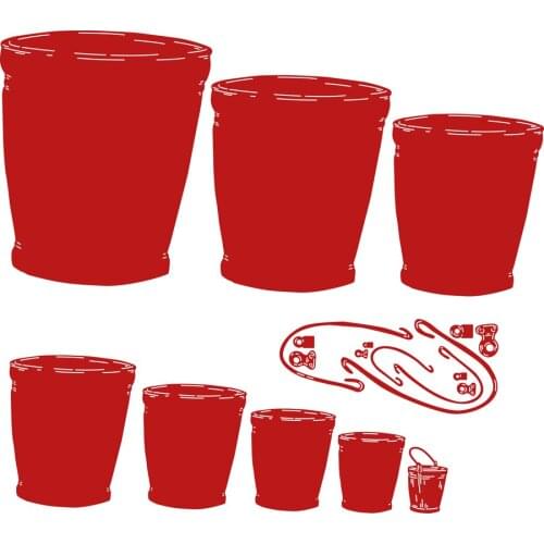 New2021 Rusty Bucket Nested Die Cutting Dies Scrapbook Diary Decoration Stencil Ebossing Template DIY Greeting Card Handmade