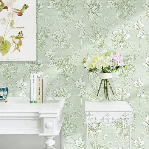 New Self-sticking 53*100cm European style non-woven wallpaper classic wall paper roll grey wallcovering luxury wallpaper floral