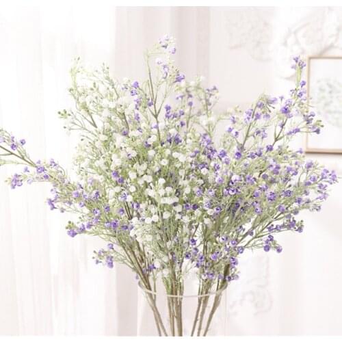 Luxury babysbreath grass Plastic Artificial flowers home garden decoration white fake plants plante artificielle flores