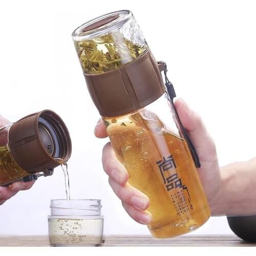 Portable 400ML Tea Infuser Bottle Plastic Outdoor Water Bottles Plastic sports bottle with tea infuser Fitness leak-proof