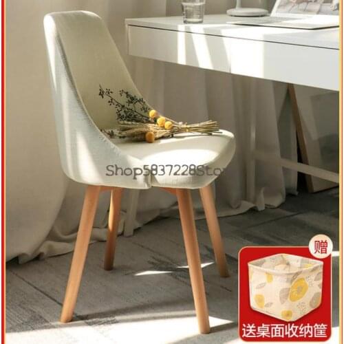 Chair Back Makeup Chair Dressing Stool Household Bedroom Simple Negotiation Chair Nordic Desk Chair Solid Wood Dining Chair Stoo