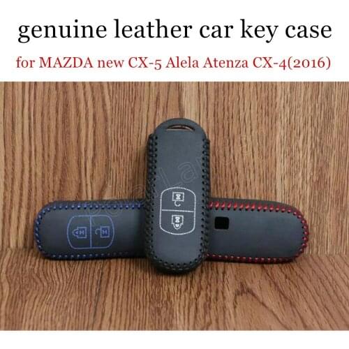 Only Red great quality Car key case hand sewing real leather key packet cover fit for MAZDA new CX-5 Alela Atenza CX-4(2016)