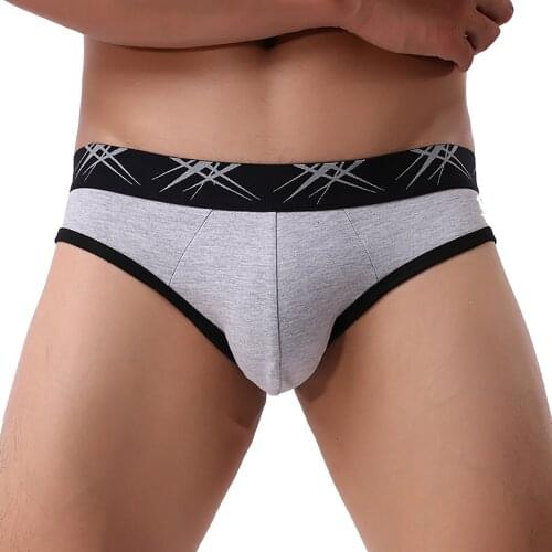 Men Underwear Sexy Mid Rise Briefs Cotton U-Bulge Pouch Lingerie Breathable Underpants Comfortable Soft Panties Male Intimates