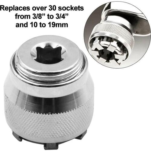 Drive 10-19 mm Adjustable Hex Universal Socket Torque Ratchet Socket Adapter Wrench Head Spanner Sleeve Repair Tool with post