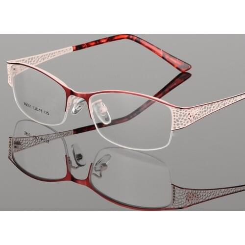 51-17-37 Womens Eyeglasses Fixing Device Ultra-Light Metal Myopia Womens Elegant Glasses Frame Prescription Customization