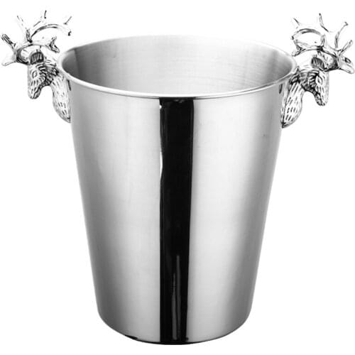 3L Ice Bucket Stainless Steel Wine Ice Bucket Wine Cooler Chiller Bottle Cooler Champagne Beer Cold Water Machine Ice Bucket Sil