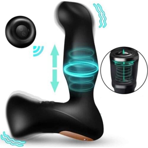Wireless Remote Control Anal Vibrator Telescopic Male Prostate Massager Vibrating Butt Plug Anal Masturbator Sex toys for Men