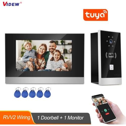 VIDEW 7 Inch Video Door Phone Intercom 2 Wires Camera Doorbell Tuya Smart APP Night Vision Door Entry System for Villa Home