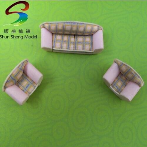 VSF14 2017 new model living room sofa set scale 1:25--1:50 design flower dollhouse miniature model accessories