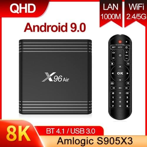 X96 Air QHDTV Amlogic S905X3 Android 9.0 Smart TV Box 2.4G 5G Dual WiFi Android TV Box X96air 8K Media Player TV Set-top Box