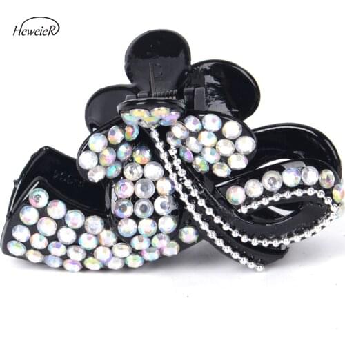Women Lady Plastic Jaw Clip Hair Claw Clamp Crab Rhinestones Hairpin Female Hair Jewelry Accessories