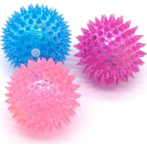 1pc Pet Chew Toy Colorful Soft Rubber Luminous Cat Dog Chewing Throwing Elastic Ball Toy Interactive Toys for Dogs Random Color
