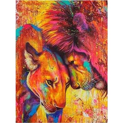 Animals diamond painting lions mosaic art embroidery cross stitch rhinestone picture puzzle drawing wall decor diy crafts gift