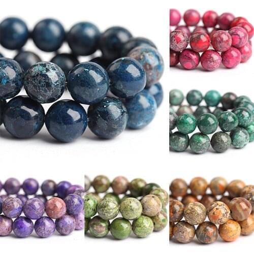 1 Strand 6/8/10mm Round Emperor King Turquoise Beads Natural Stone Beads Loose Spacer Beads For Jewelry Making DIY Bracelets