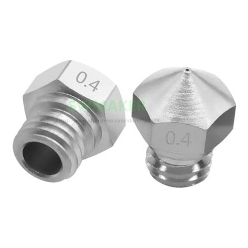 1pcs MK10 stainless steel Nozzle size 0.2mm 0.3mm 0.4mm 0.5mm 0.6mm 0.8mm 1.75mm for Flashforge 3D printer spare parts