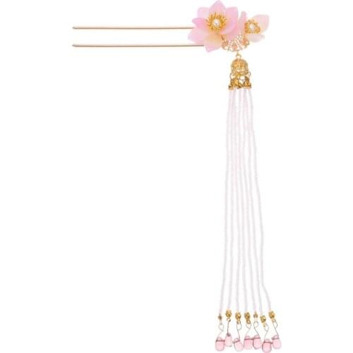 1pc Chinese Style Tassel Hair Fork Elegant Alloy Hair Stick Hairpin for Lady Women