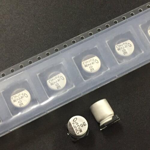 10pcs 220uF 25V NICHICON CW Series 8x10mm Chip Type 25v220uf SMD Aluminum Electrolytic Capacitor