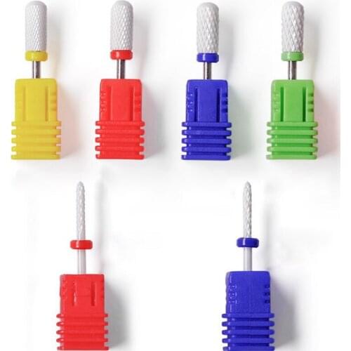 16styles Ceramic Cuticle Clean Burr Nail Drill Bit Rotary Mills Cutter Electric Manicure Pedicure Nail Drill Machine Accessories