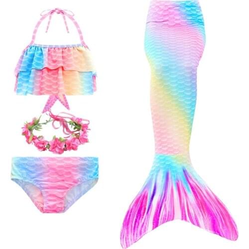 2020 Children Mermaid Tails for Swimming Girl Mermaid Tail Kids Costume Cosplay Swimmable Swimsuit Dresses For Girls Bikini Sets