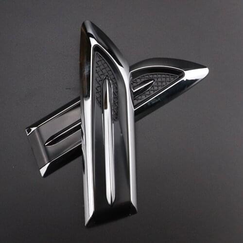 3D Sticker Car Hood Chrome Grille Shark Gill Simulation Air Flow Vent Auto Decoration Stickers for Acura RLX CL EL CSX ILX MDX