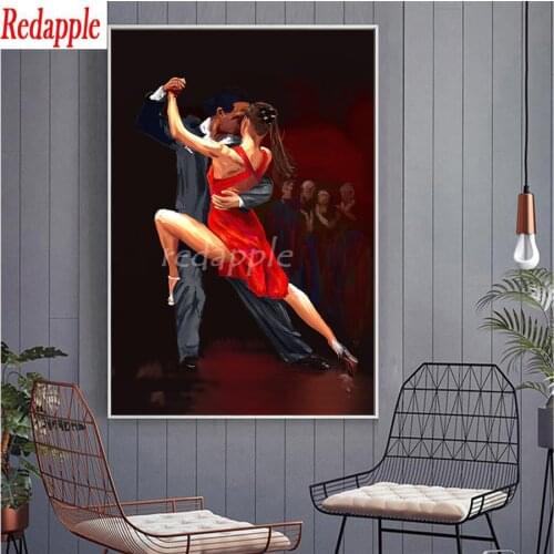5D square round stones full diamond embroidery Vintage Tango crystal diamond painting mosaic diy dance couple hobby needlework