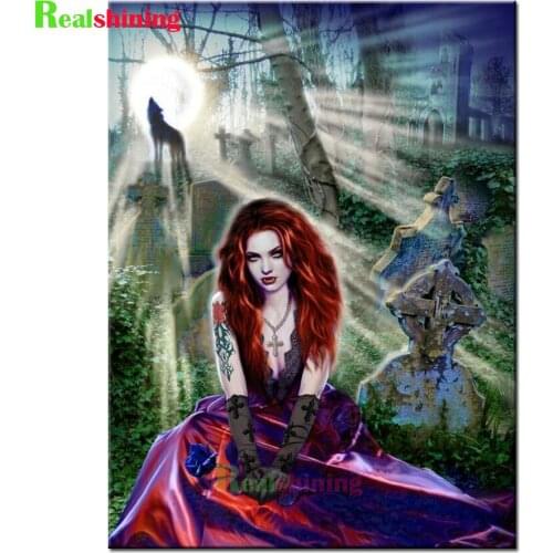 Diamond Painting 5d The Vampire Woman Cross Stitch Diamond Art Gothic Art Portrait Embroidery Full Square/Round Drill N1642