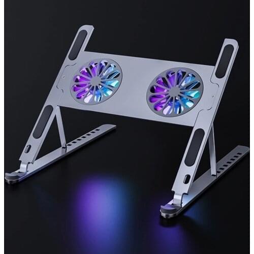Aluminum Adjustable Laptop Stand For Macbook Computer PC iPad Tablet Support Notebook Stand Cooling Fan Pad Laptop Holder Base