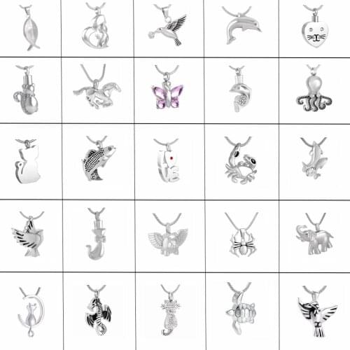 Free Funnel Animal Cremation Pendant Choker Necklaces Pet Ashes Holder Mini Keepsake Charm Memorial Necklace Women Men Jewelry