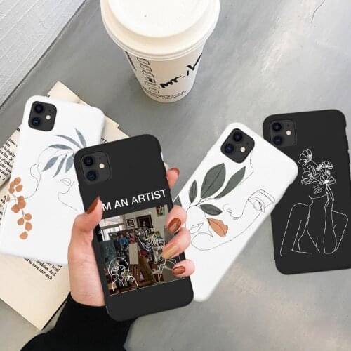 Art Retro Abstract Geometry Phone Case For iPhone 12 SE 2020 7 Puls 6 6S 8 Puls 11 Por Max X Xs max Xr Cute Soft Silicone Cover