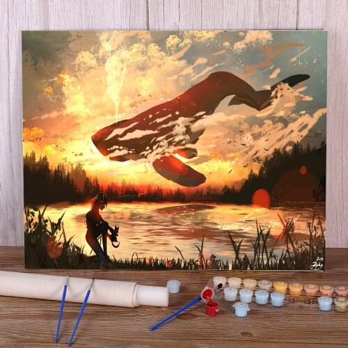 Scenery Adventure DIY Painting By Numbers Complete Kit Acrylic Paints 40*50 Paiting By Numbers New Design Adults Handiwork