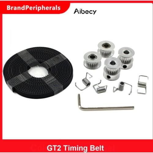 Aibecy 3D Printer Parts Acessories Sets incloud GT2 Pulley Wheel 20 Teeth Bore 5mm 2m Timing Belt 6mm Width Idler Tensioner