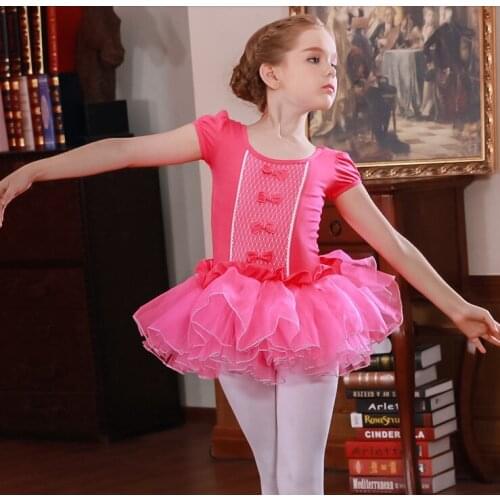 Short/Long Sleeved Ballerina Child Clothes Ballet Dance Dress Bow-knot Swan Lake Ballet Costume Professional Ballet Dress F Girl