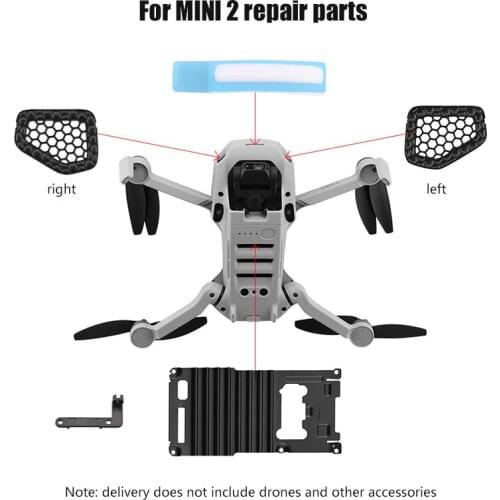 For DJI Mini 2 Drone Repair Parts Heat Sink Decorative Mesh Front Light Light Guide Column And Flat Cable Replacement Parts