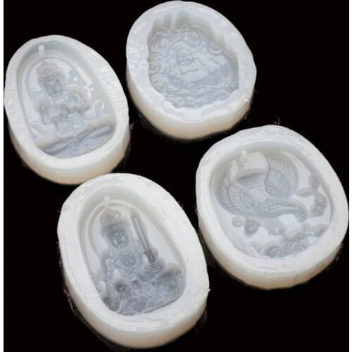 Ethnic Taoism Guanyin Buddhism Jade Jewelry Pendant Resin Casting Silicone Molds
