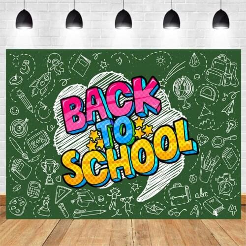 BEIPOTO Back to School Backdrop for Children school students Photography Background Photo Booth Props Vinyl Party Banner B209