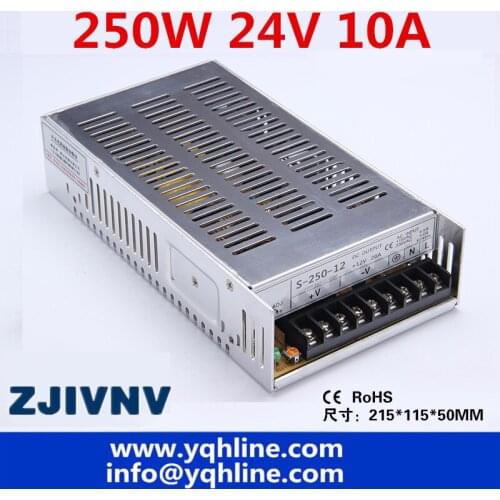 CE ROHS certification 24v 10a 250w switching power supply with OEM and ODM offered s-250-24 industrial LED power source