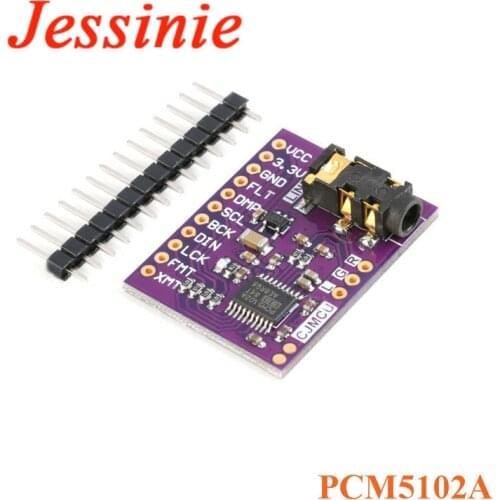 Interface I2S PCM5102A Decoder Stereo DAC Module Audio Digital Converter PCM5102 PLL Voice Module with 3.5mm Headphone Holder