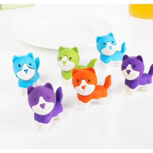 Jonvon Satone 10 Pcs Cute Puppy Rubber Prize Novelty Erasers Little Gift Students Stationery Wholesale School Supplies Eraser