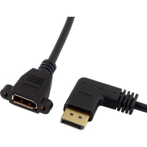 CYDZ Male DisplayPort Display Port to Female 90 Degree Left Down Angled Extension Cable
